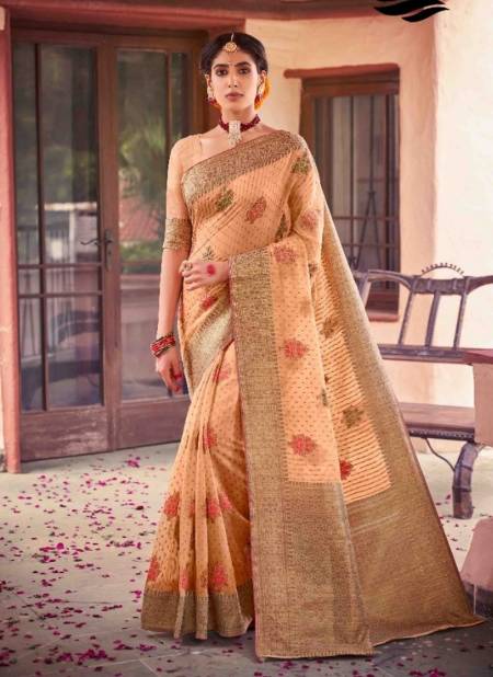 Beige Colour KAKSHYA SONAM Exclusive Wedding Wear Heavy Soft Cotton Latest Saree Collection 9303